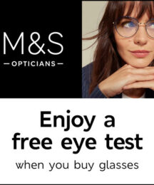 Free eye test when purchase a pair of glasses with M&S Opticians